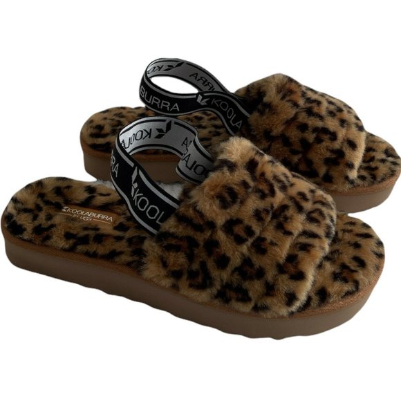 Women’s Slippers Size 7 Koolaburra FUZZ'N II CHEETAH Strappy Sandal - Picture 8 of 12
